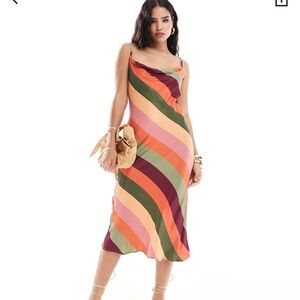 NWT Nobody’s Child Multicolor Striped Midi Dress